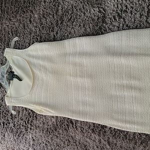 Knit/crochet white dress with lining. Made by Lauren Ralph Lauren